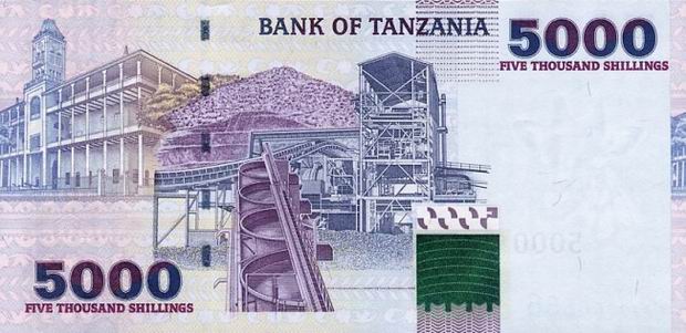 Купюра номиналом 5000 танзанийских шиллингов, обратная сторона